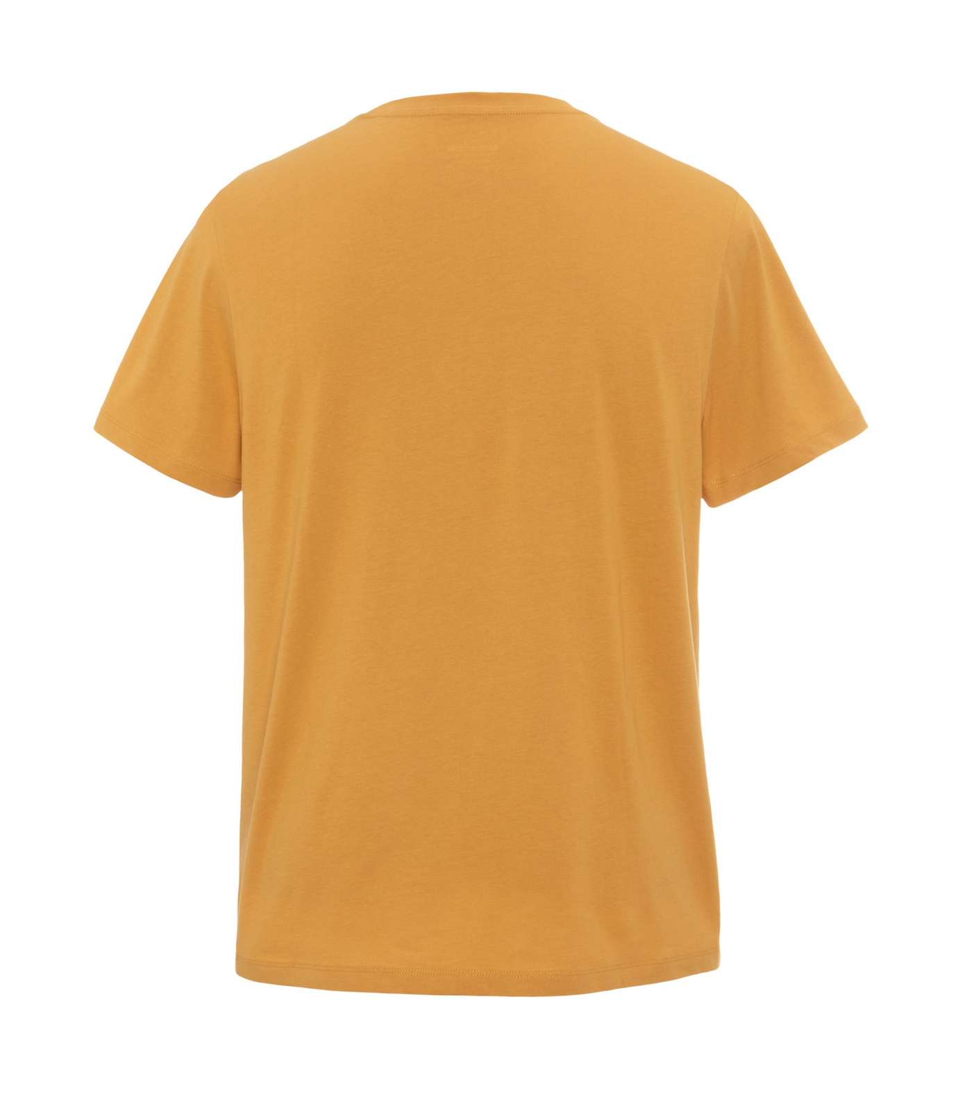 Mustard Plain Short Sleeve T-Shirt Image 2
