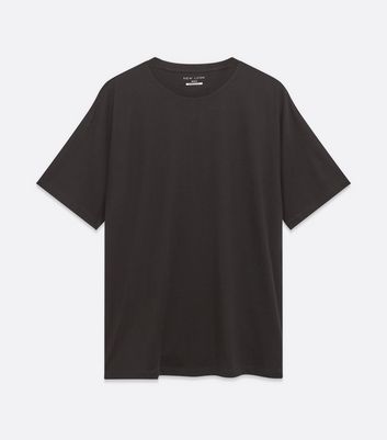 Image of Black Plain Relaxed Fit T-Shirt New Look