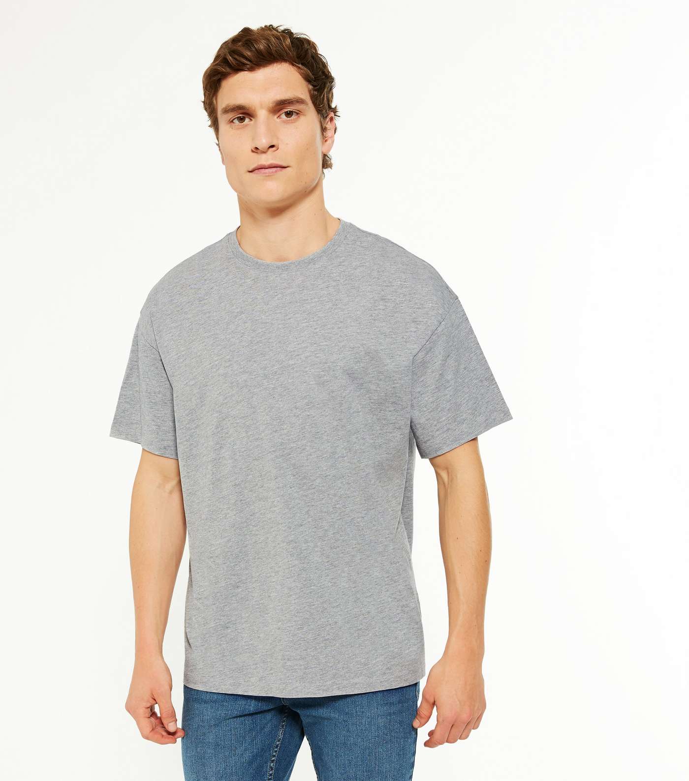 Grey Marl Plain Relaxed Fit T-Shirt