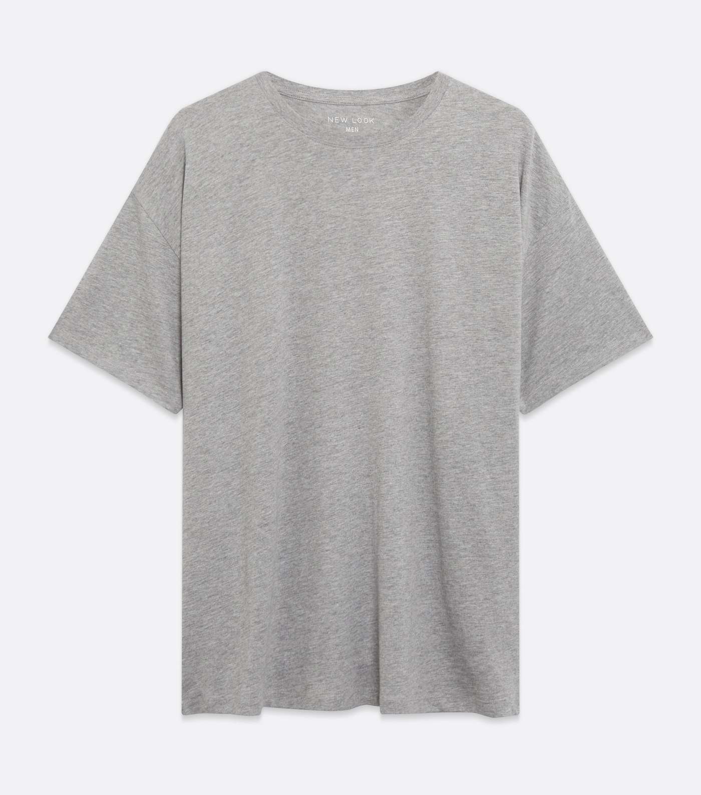 Grey Marl Plain Relaxed Fit T-Shirt Image 5