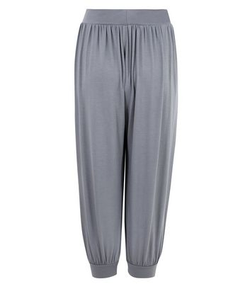 Image of Grey Jersey Harem Trousers New Look