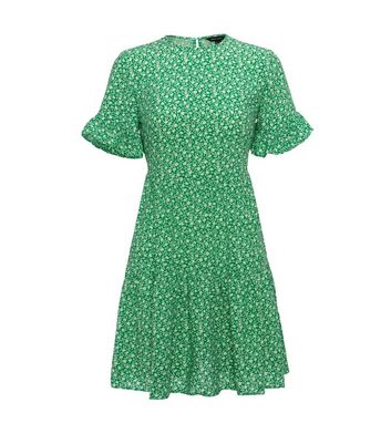 next green ditsy dress