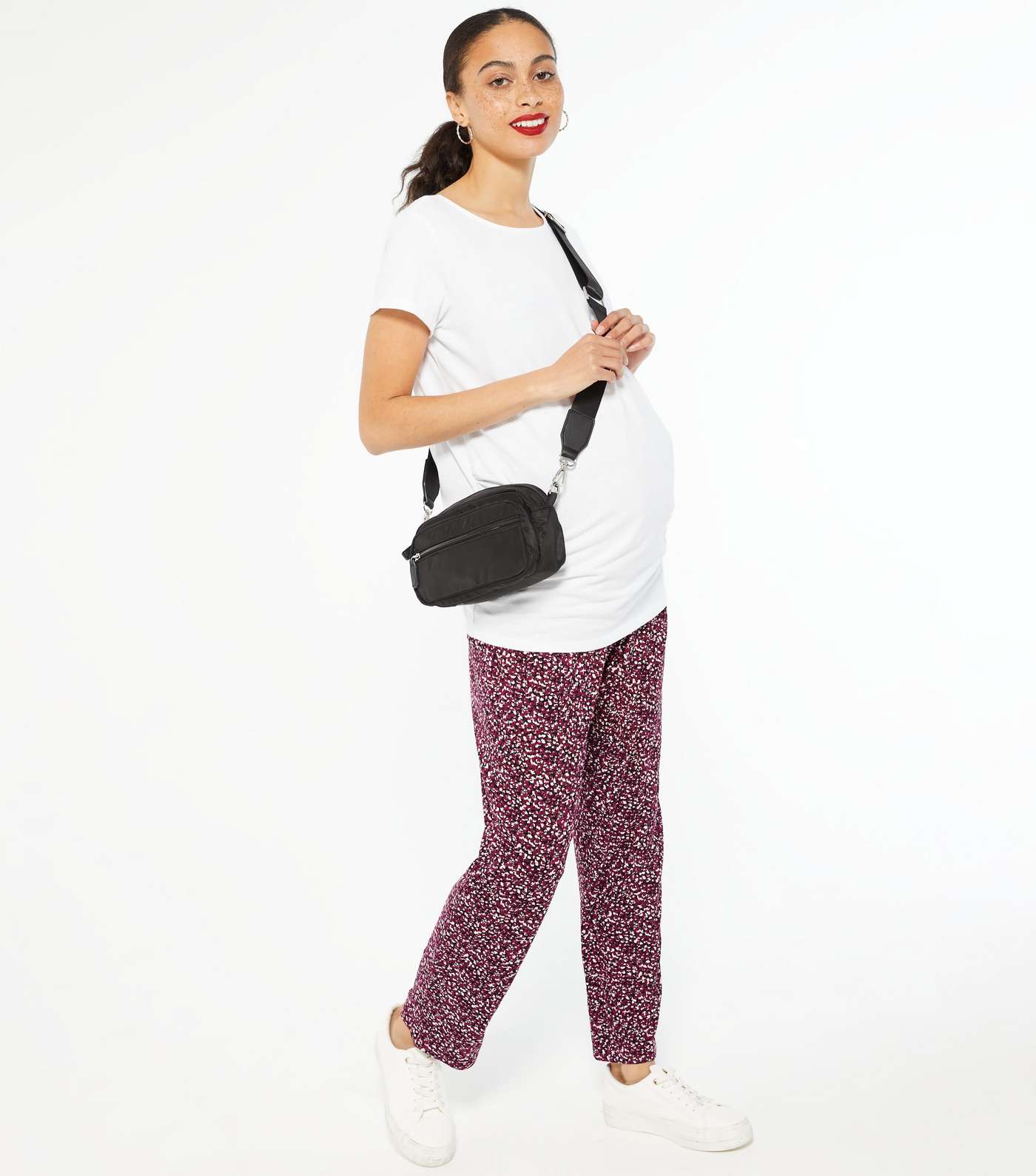 Maternity Red Soft Touch Abstract Spot Joggers