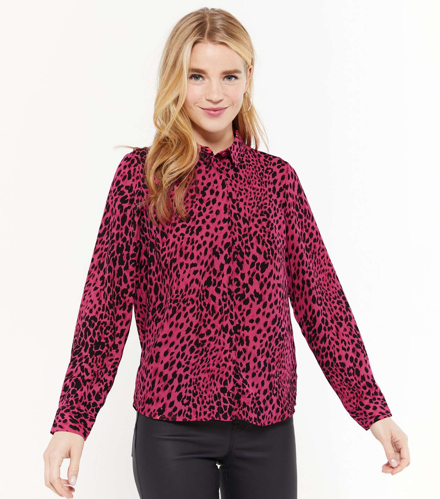 Petite Pink Leopard Print Shirt