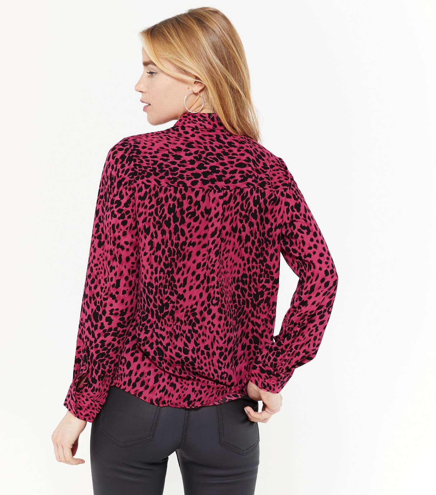 Petite Pink Leopard Print Shirt Image 3