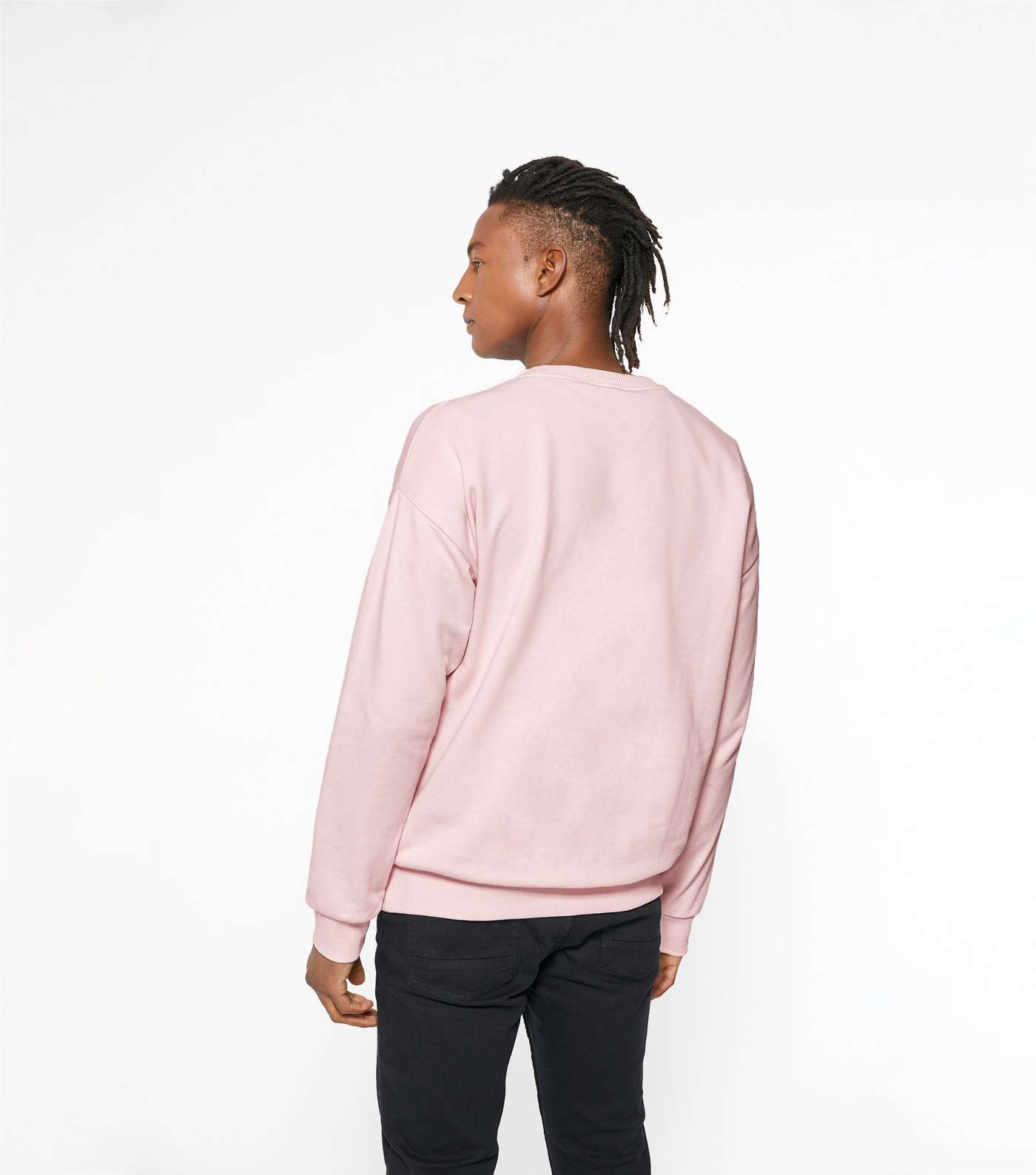 Pink Jersey Crew Neck Sweatshirt Image 4