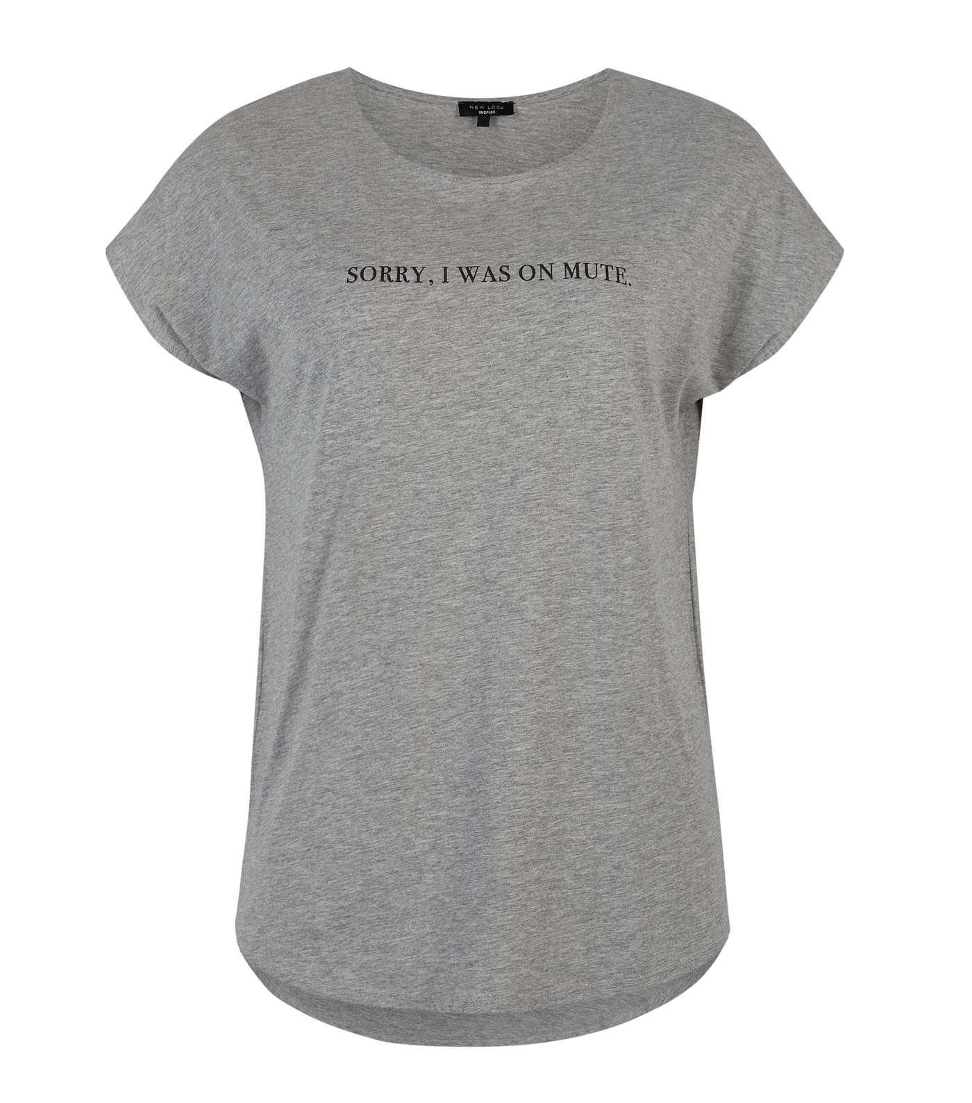 Curves Grey Mute Slogan T-Shirt