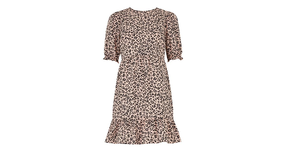 Brown Leopard Print Poplin Smock Dress | New Look