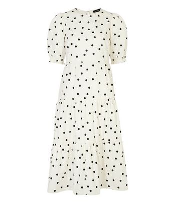 new look polka dot smock dress