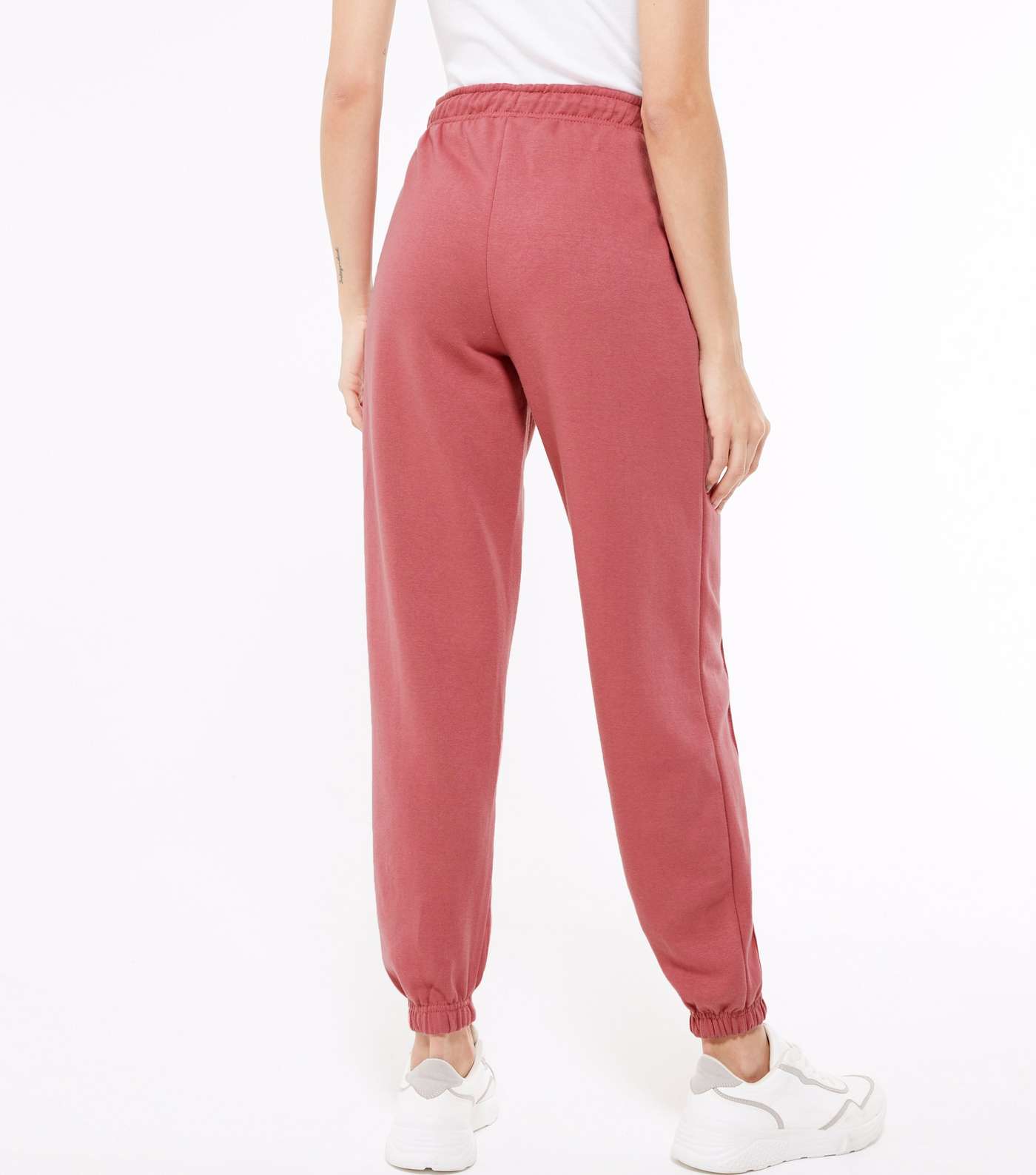 Deep Pink Seam Front Cuffed Joggers Image 3
