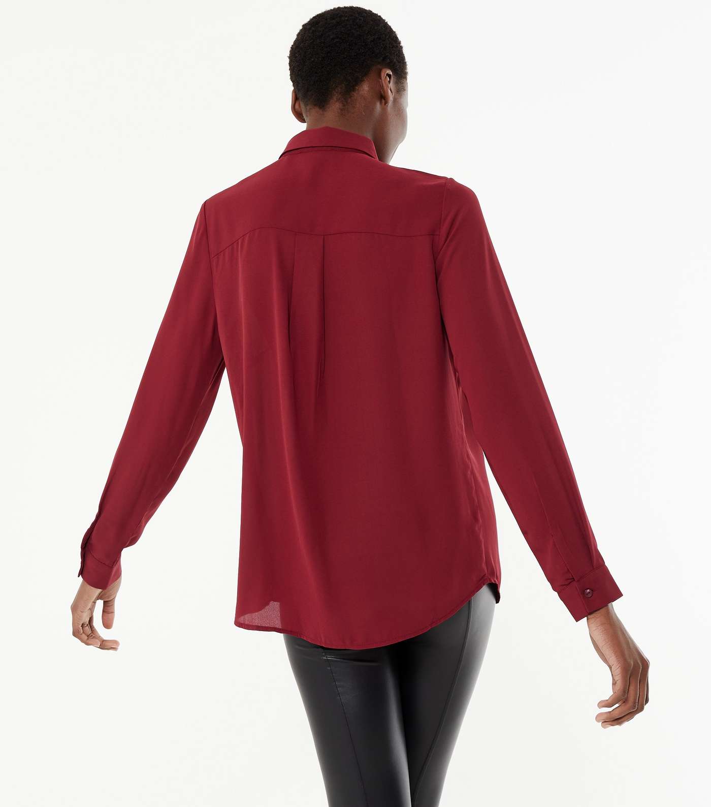 Tall Burgundy Long Sleeve Shirt Image 3