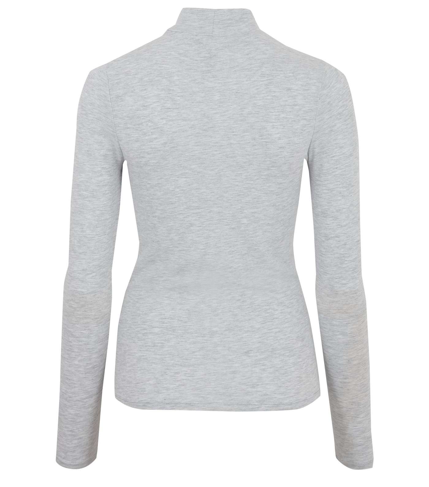 Pale Grey High Neck Long Sleeve Top Image 2
