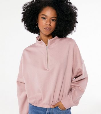 Pink quarter zip up sale