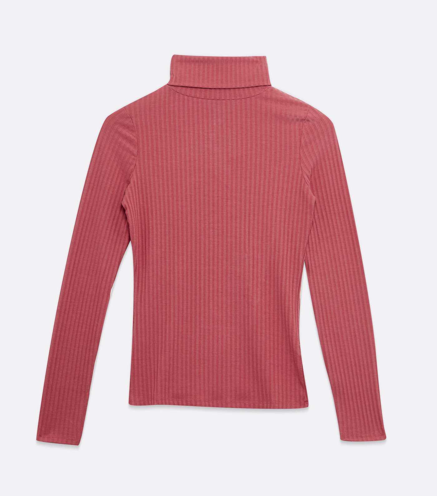 Deep Pink Wide Rib Roll Neck Top  Image 5