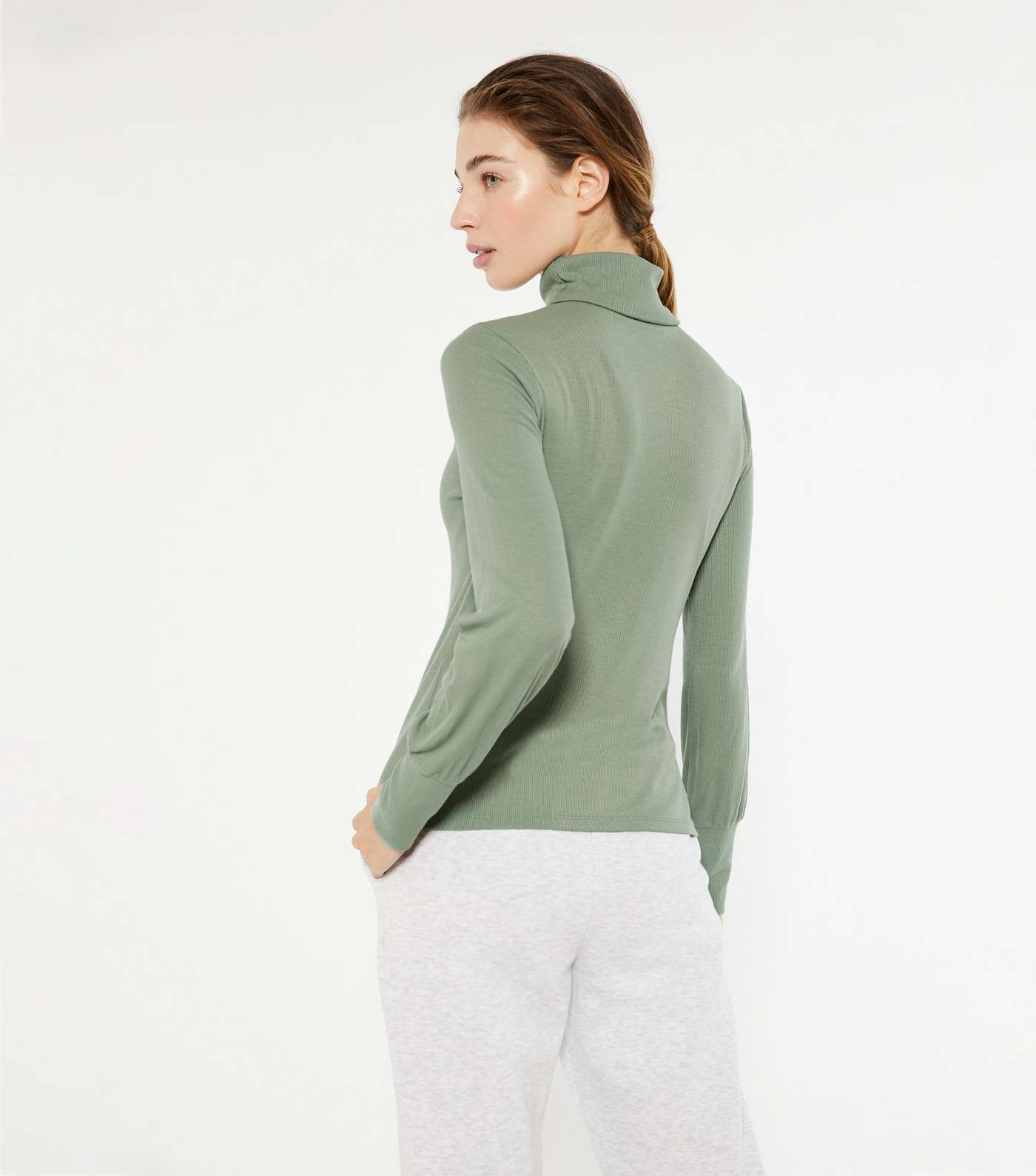 Olive Roll Neck Top  Image 4