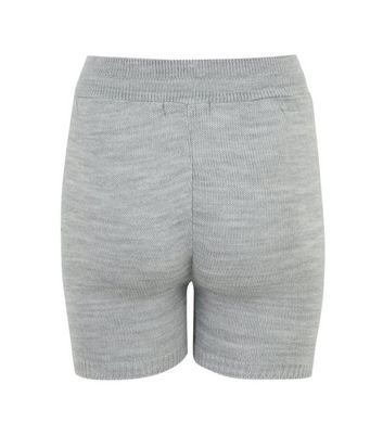 Image of Cameo Rose Pale Grey Knit Cycling Shorts New Look