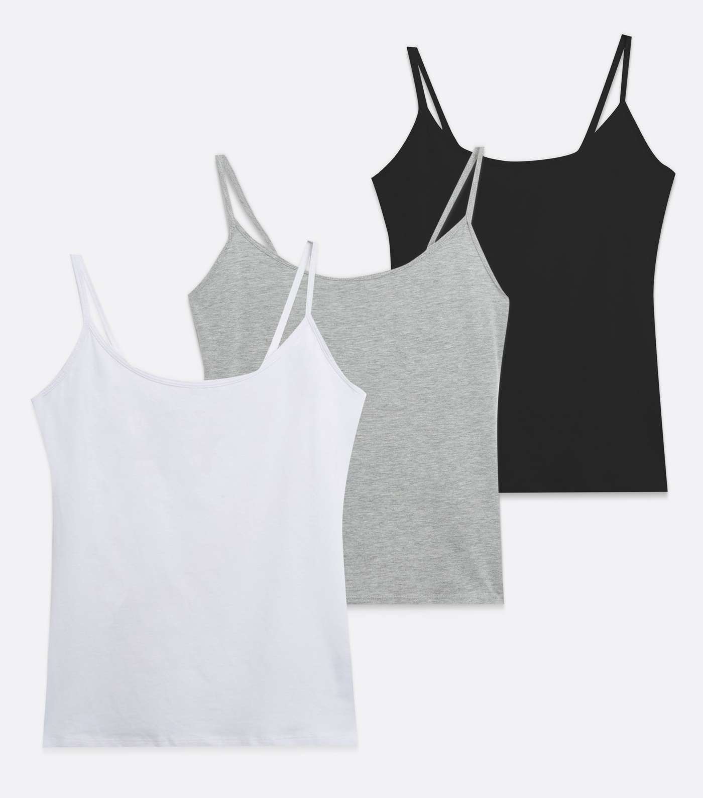 3 Pack Black White and Grey Camis Image 5