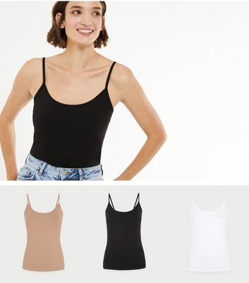 Click to view product details and reviews for 3 Pack Camel White And Black Camis New Look.