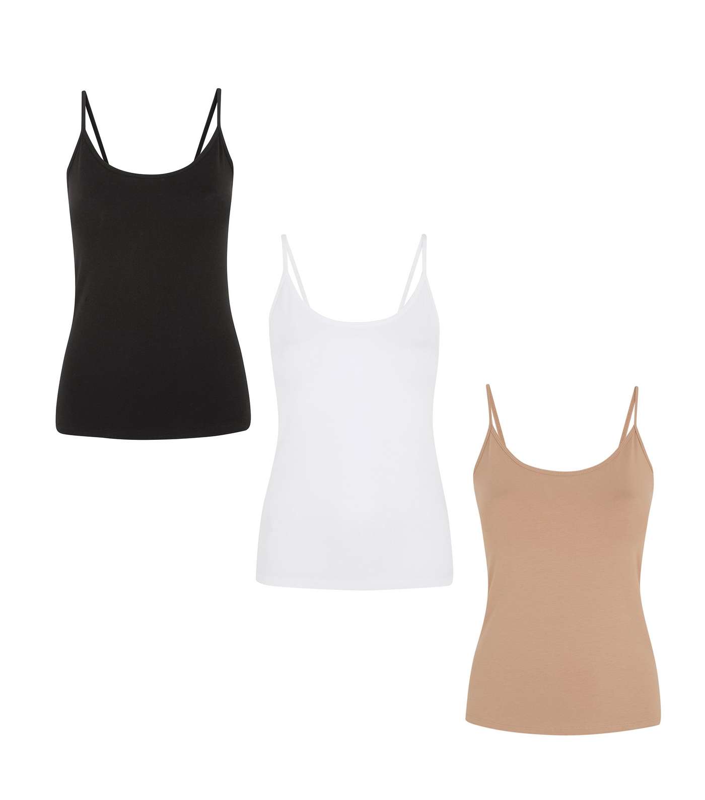 3 Pack Camel White and Black Camis Image 5