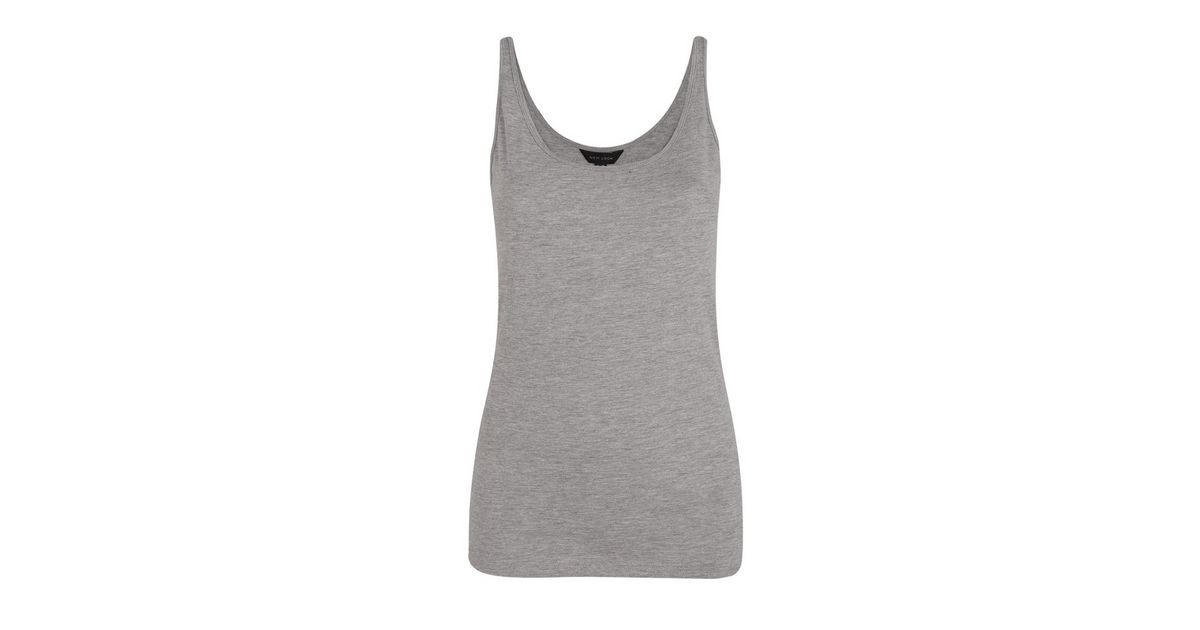 Grey Scoop Neck Vest | New Look