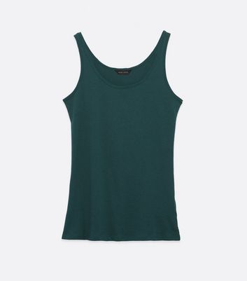 Dark Green Scoop Neck Vest | New Look
