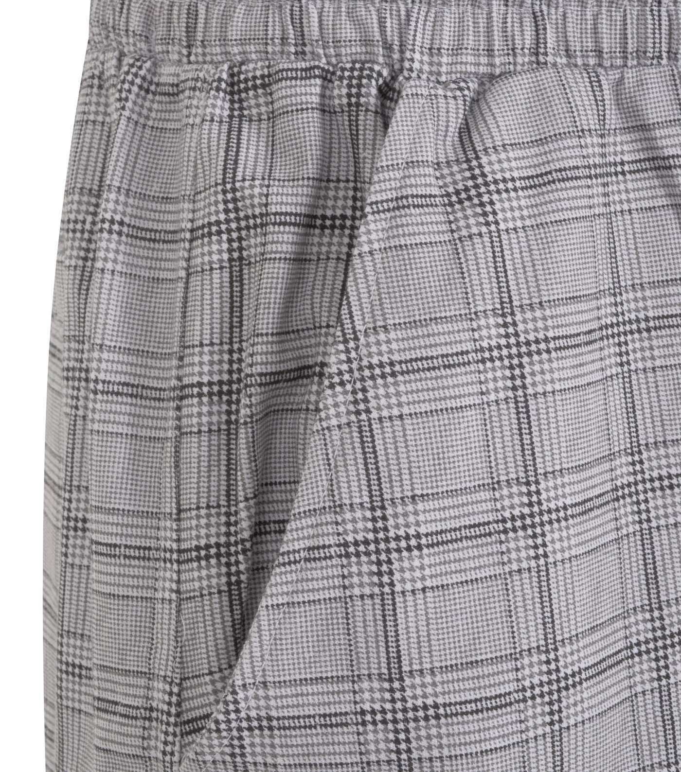 Grey Check Tie Waist Shorts Image 3