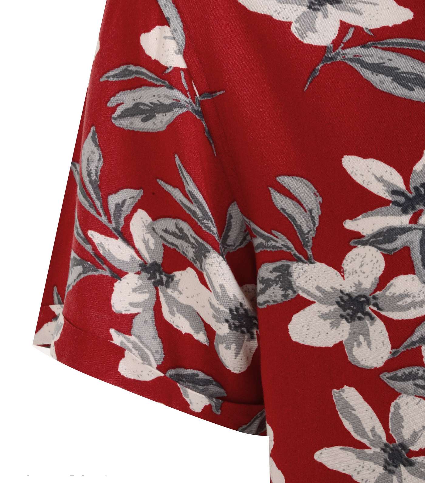 Red Tropical Short Sleeve Shirt Image 3