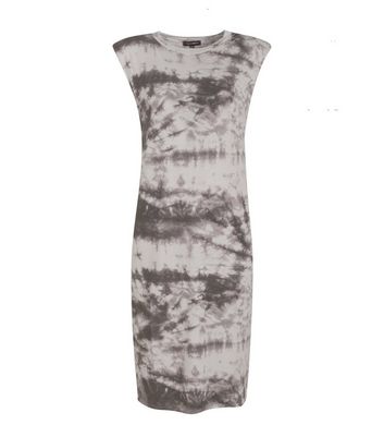 black and white tie dye dress
