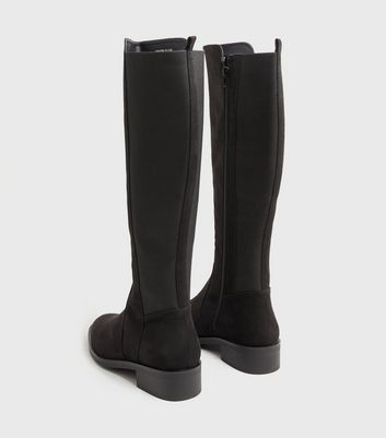 elasticated back knee high boots