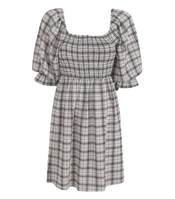 checked smock dress