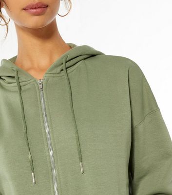 Womens khaki zip sales up hoodie