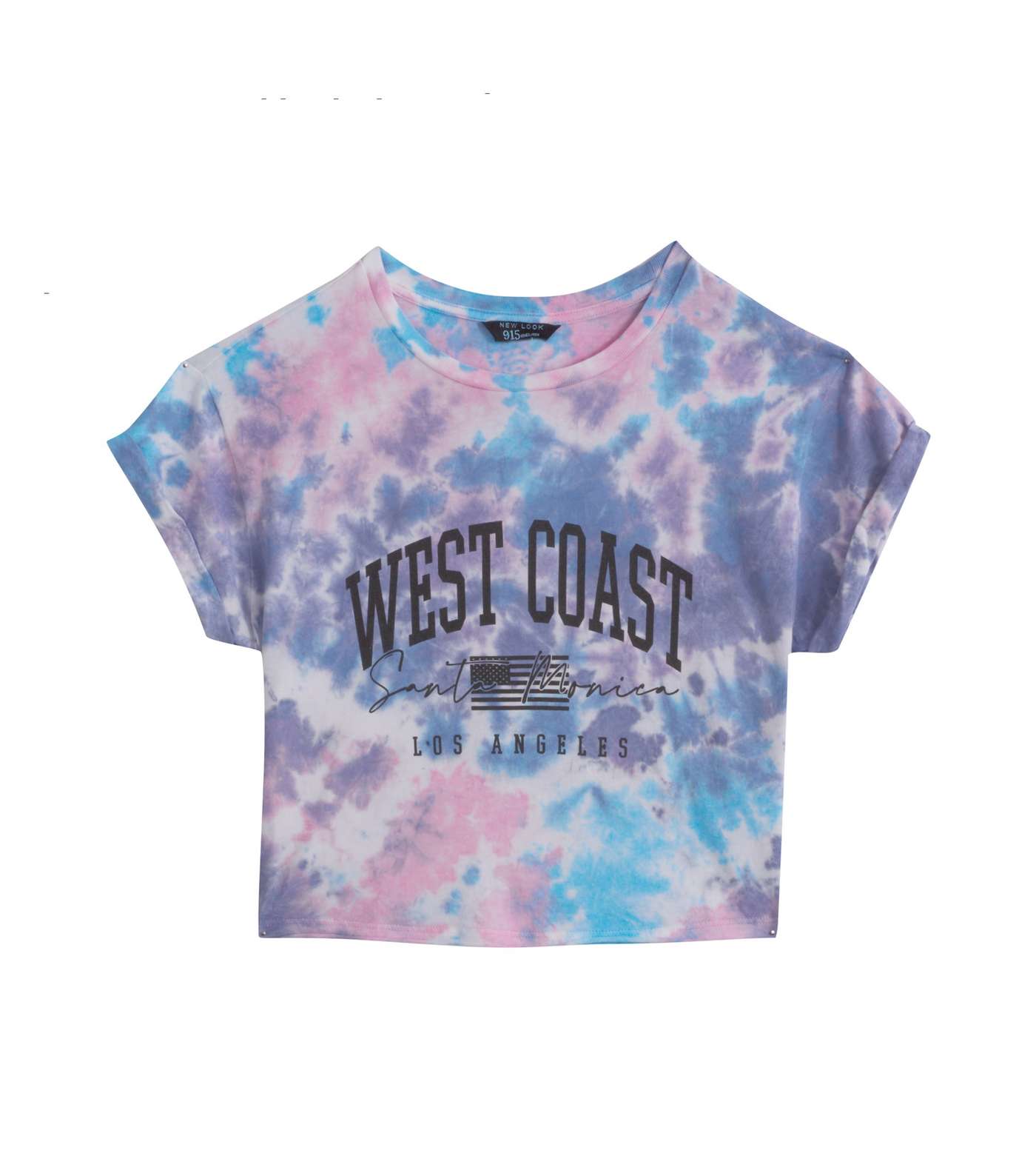 Girls Purple Tie Dye West Coast Slogan T-Shirt