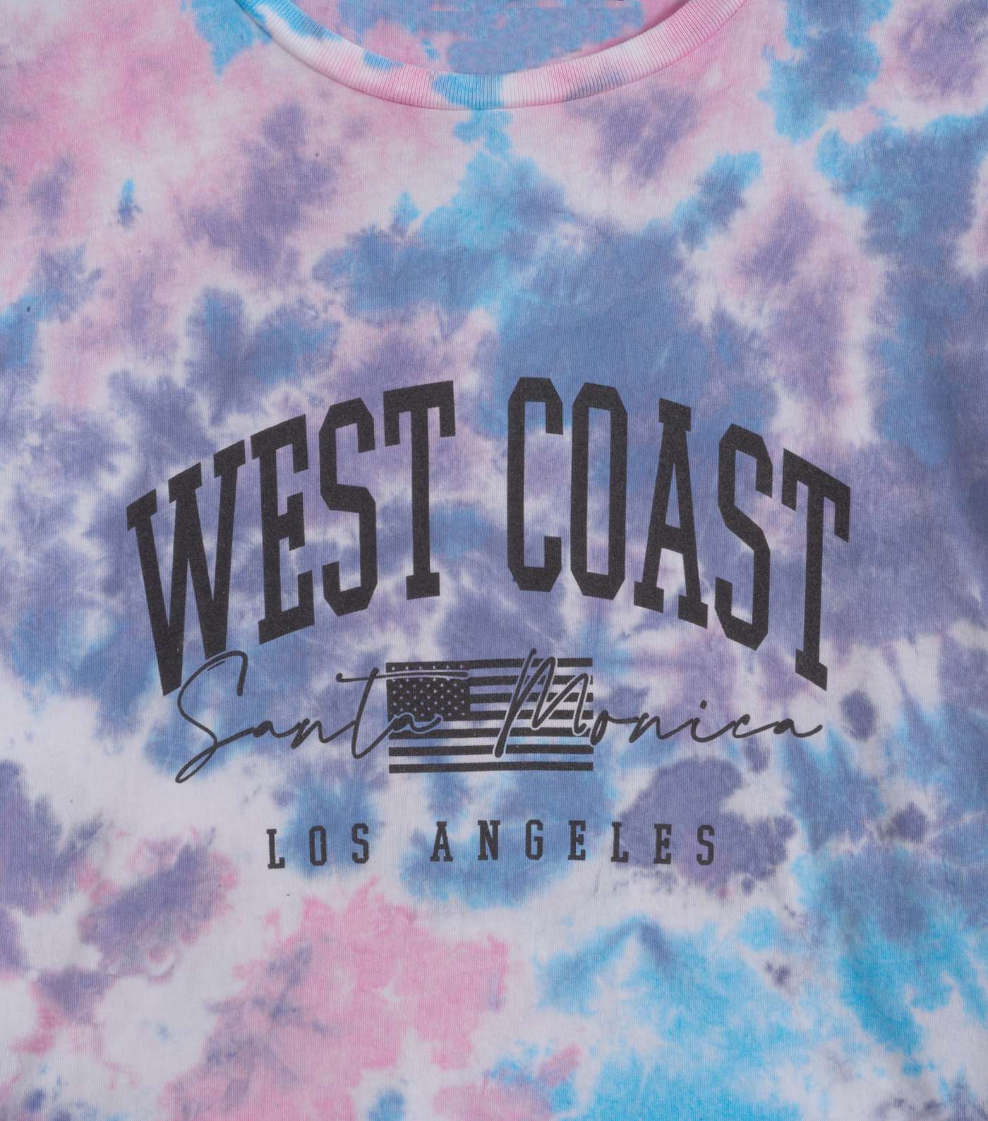Girls Purple Tie Dye West Coast Slogan T-Shirt Image 3
