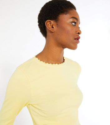 Pale yellow cheap long sleeve top