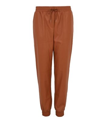 new look leather joggers