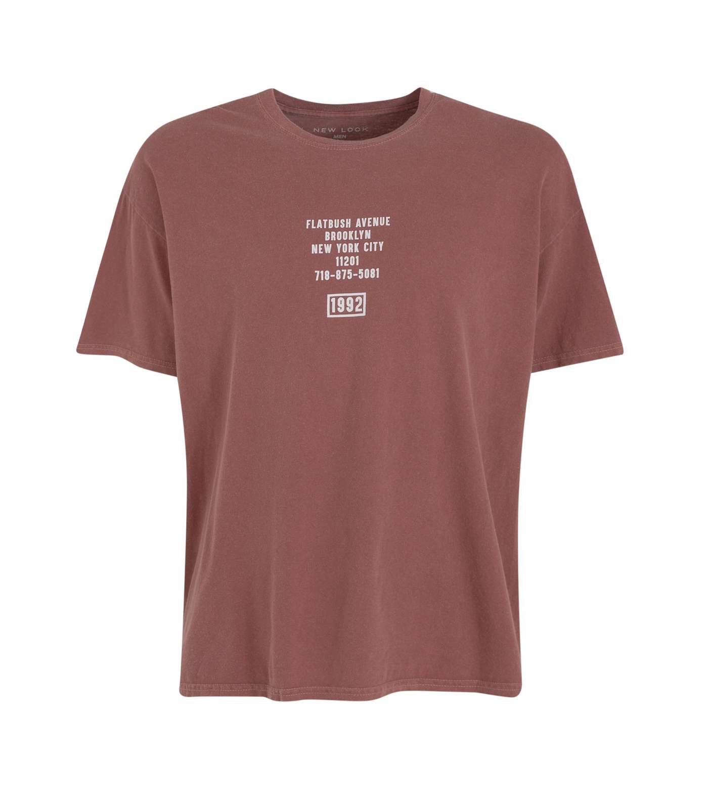 Deep Pink New York Slogan Crew Neck T-Shirt