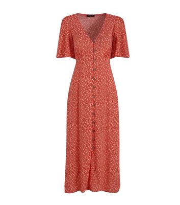 new look red tea dress