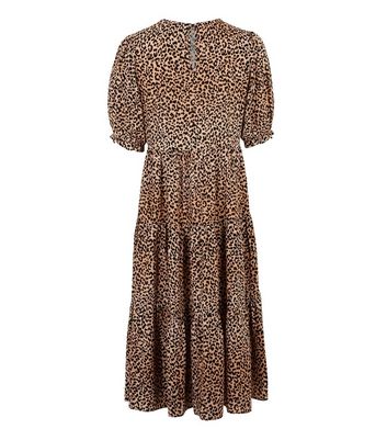 new look leopard print midi dress