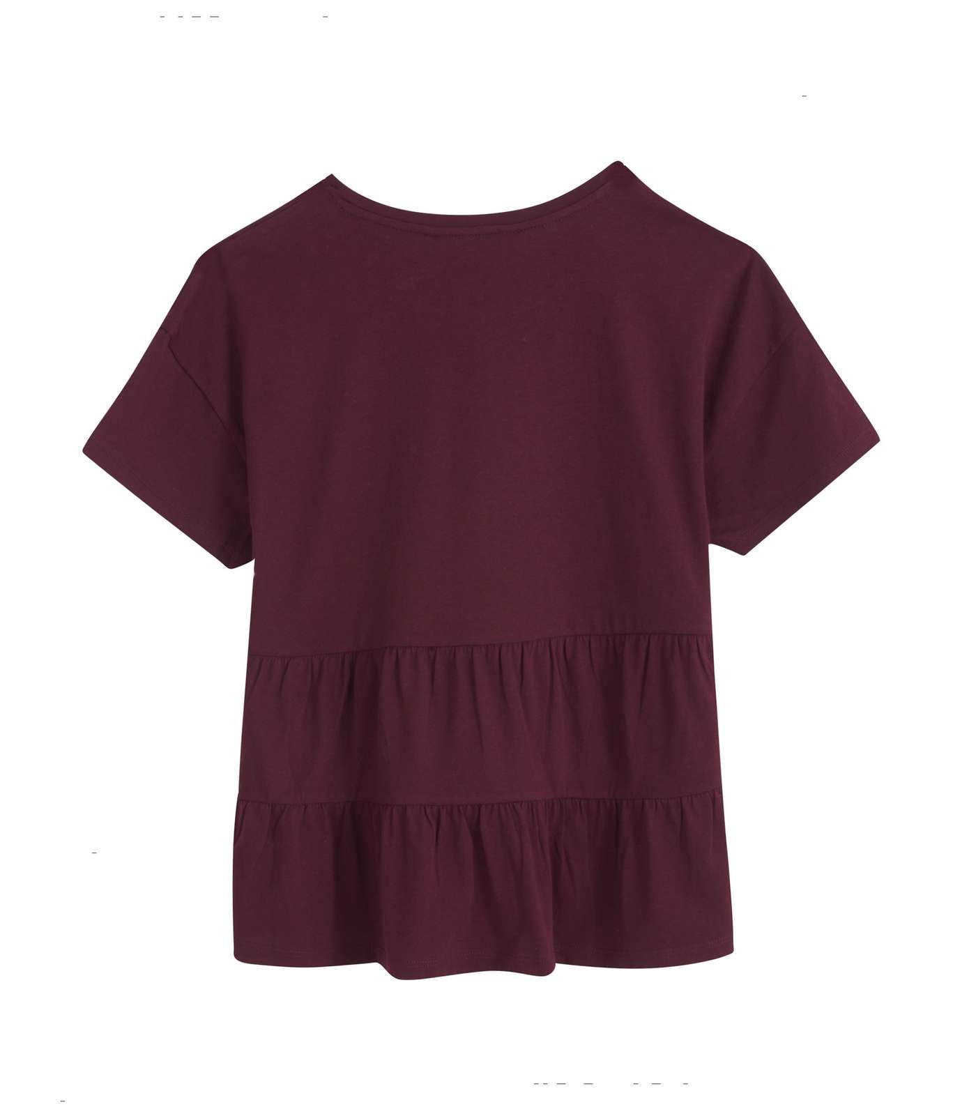 Girls Burgundy Tiered Peplum T-Shirt Image 2