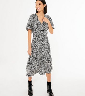 new look black ditsy dress