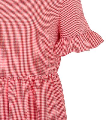 gingham red dress