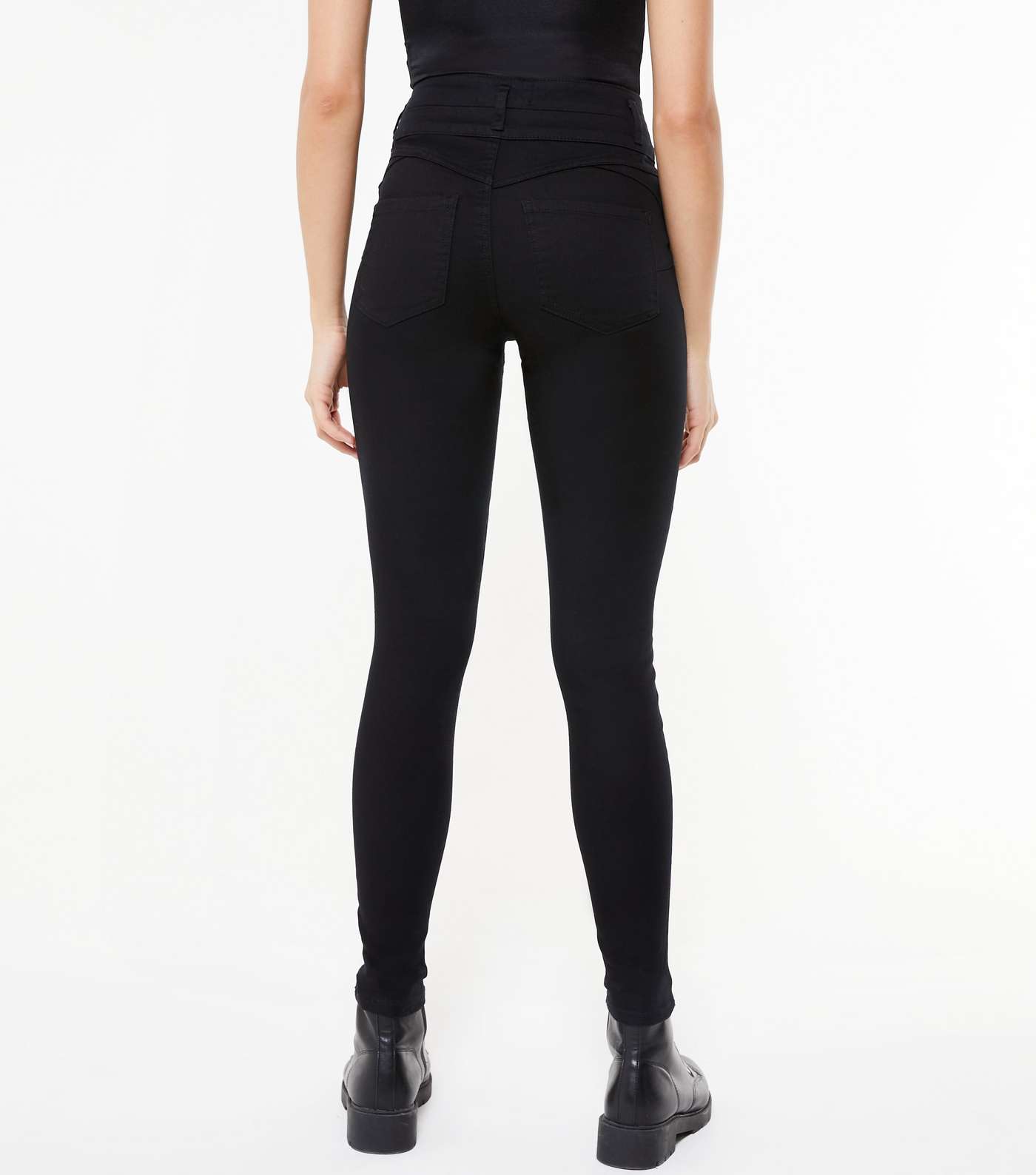 Black 'Lift & Shape' High Waist Yazmin Skinny Jeans Image 3