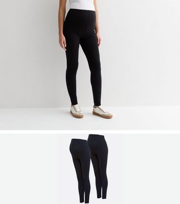 Maternity 2 Pack Black Jersey Leggings 