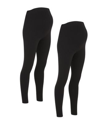Maternity 2 Pack Black Jersey Leggings 