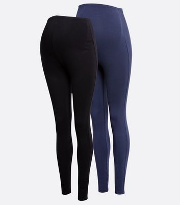 Click to view product details and reviews for Maternity 2 Pack Navy And Black Jersey Leggings New Look.