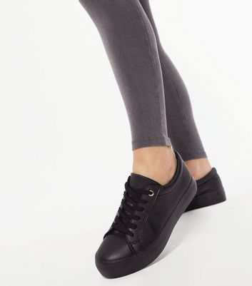 black leather trainers for girls