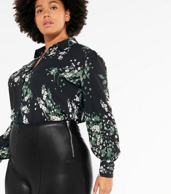 Curves Black Leather-Look High Waist 