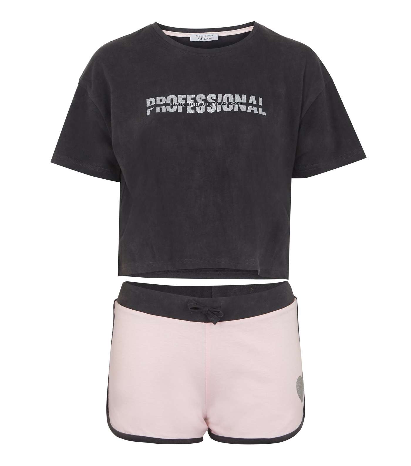 Girls Dark Grey Professional Napper Short Pyjama Set Image 5