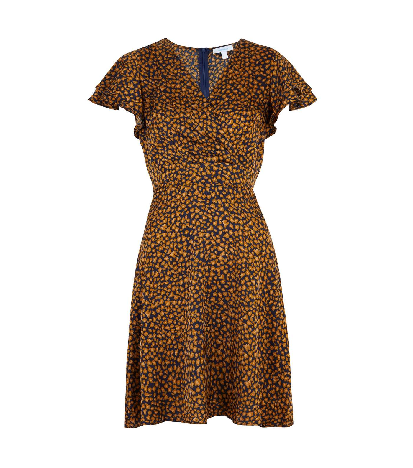 Blue Vanilla Navy Leopard Print Wrap Dress Image 5