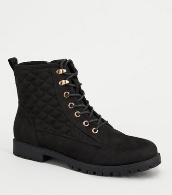 flat quilted boots